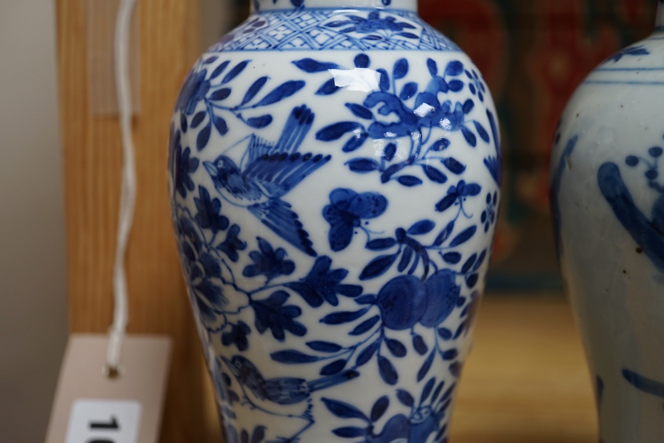Two 19th century Chinese blue and white small vases, tallest 18cm